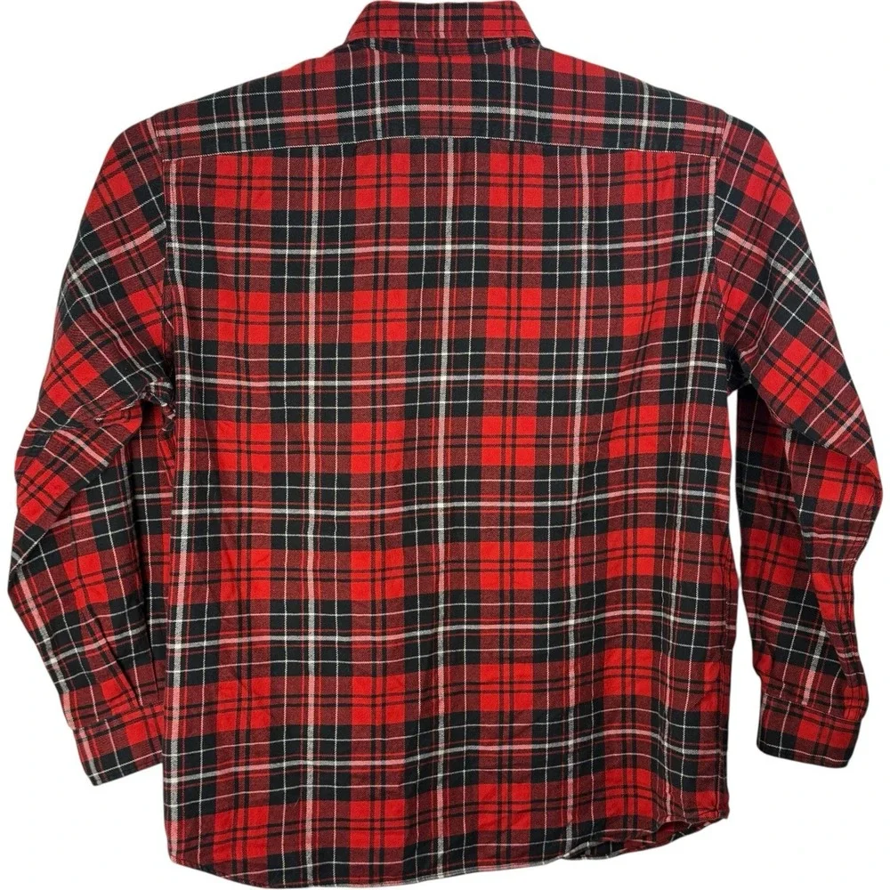 Vintage Polo Ralph Lauren Mens Large‎ Red Black Buffalo Plaid Flannel Workshirt